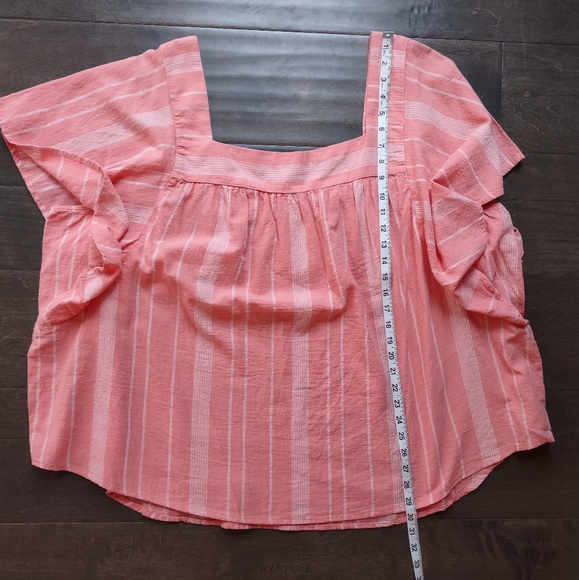 Sonoma Women's Plus Cotton Striped Boxy Flutter Shoulder Top NWT - Picture 13 of 13